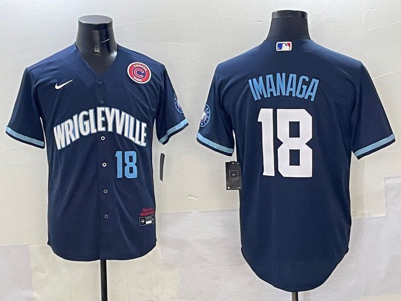 Men Chicago Cubs #18 Imanaga Dark Blue City Edition 2025 Nike MLB Jersey style 13->chicago cubs->MLB Jersey